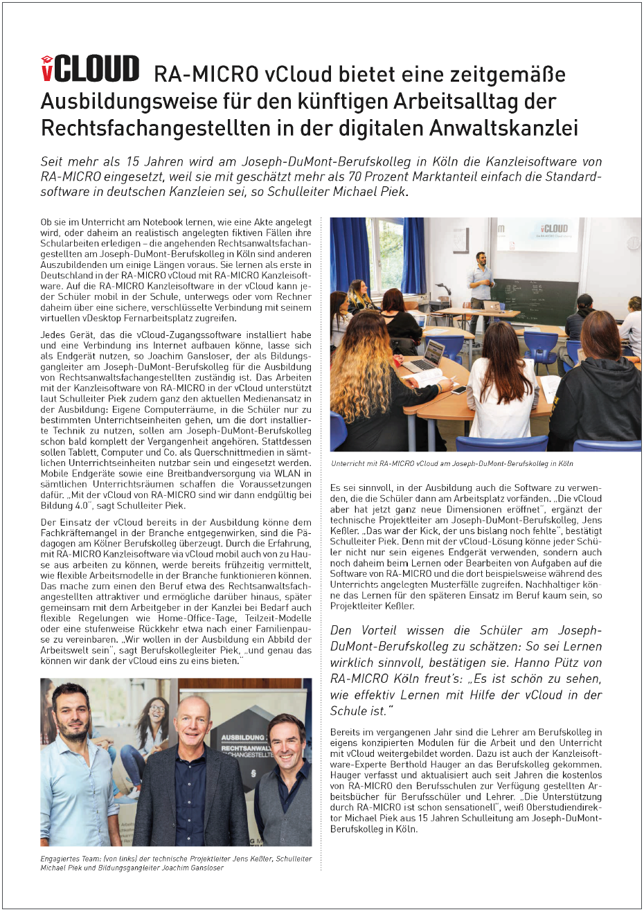 erfolgreichen Umstellung auf vCloud im Rechenzentrum