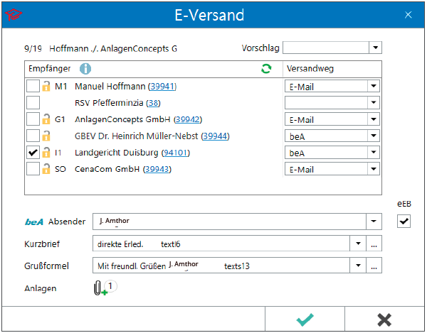beA Versand aus RA-MICRO KTV