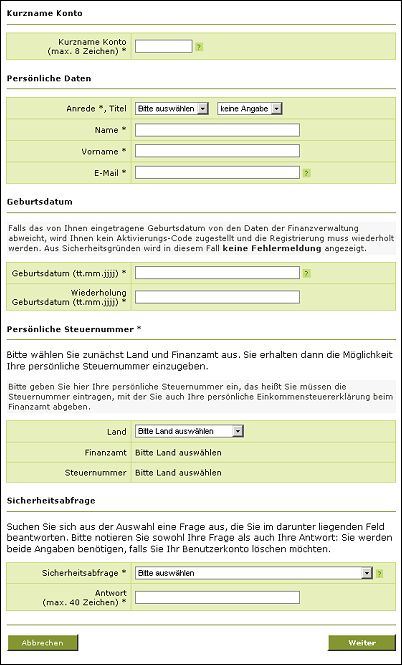 Elster Anmeldung persönliches Zertifikat